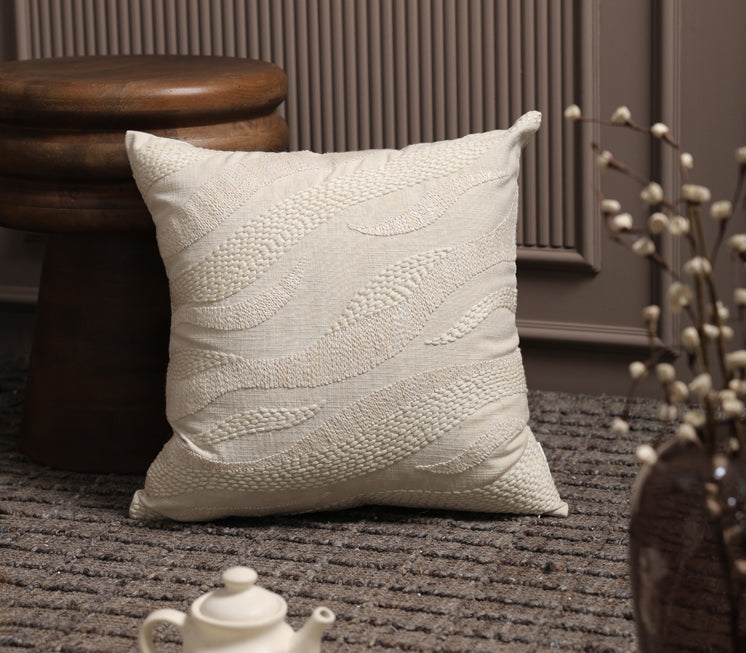 Beige Leaflets Cushion