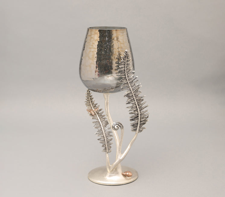 Silver Fern Candle Holder