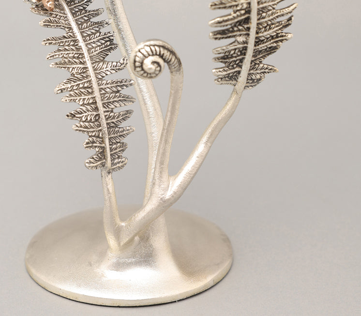 Silver Fern Candle Holder