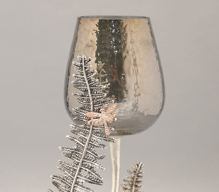 Silver Fern Candle Holder