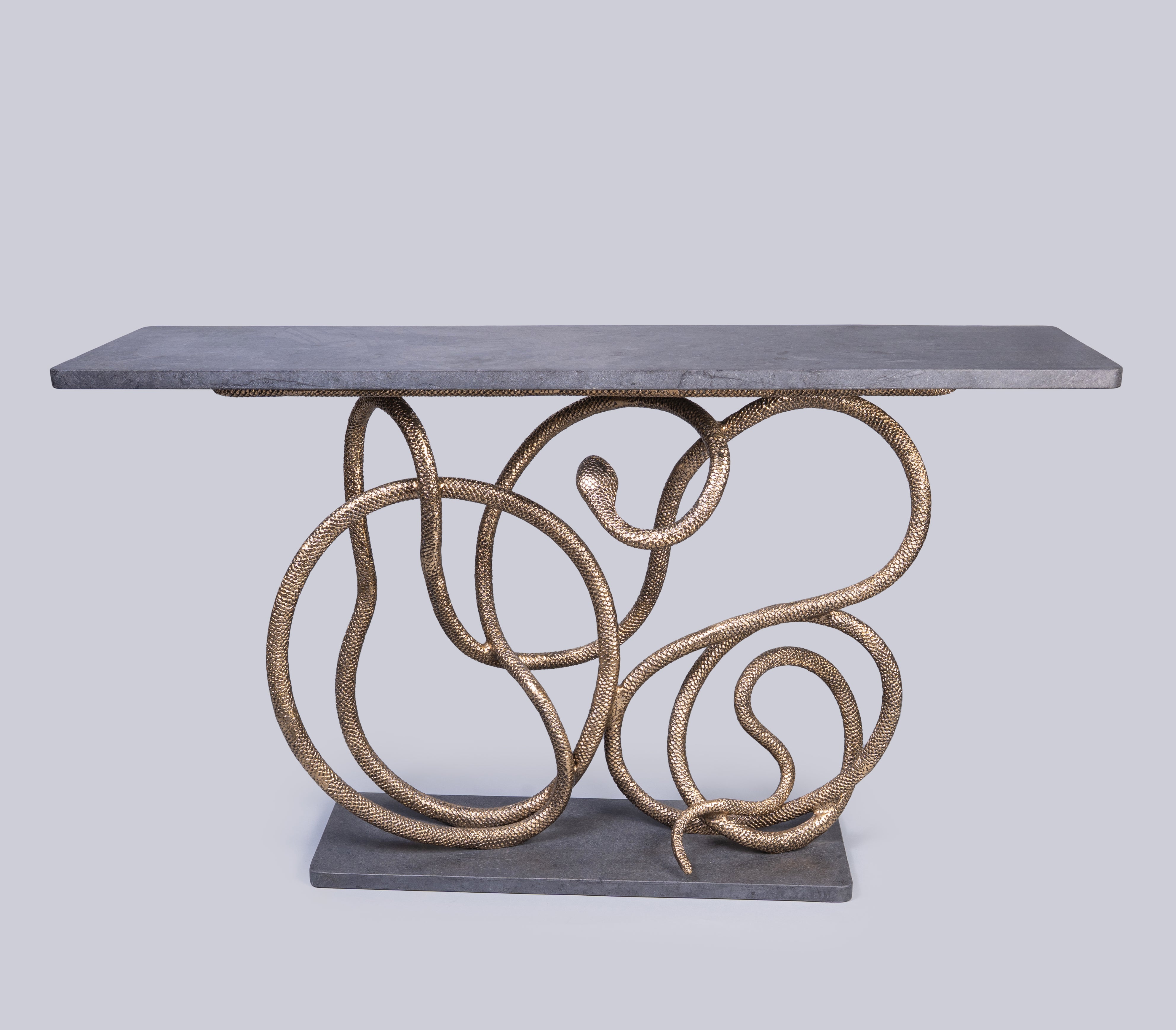 Serpentine Console and Mirror