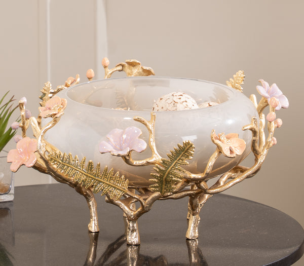 Summer Garden Footed Bowl