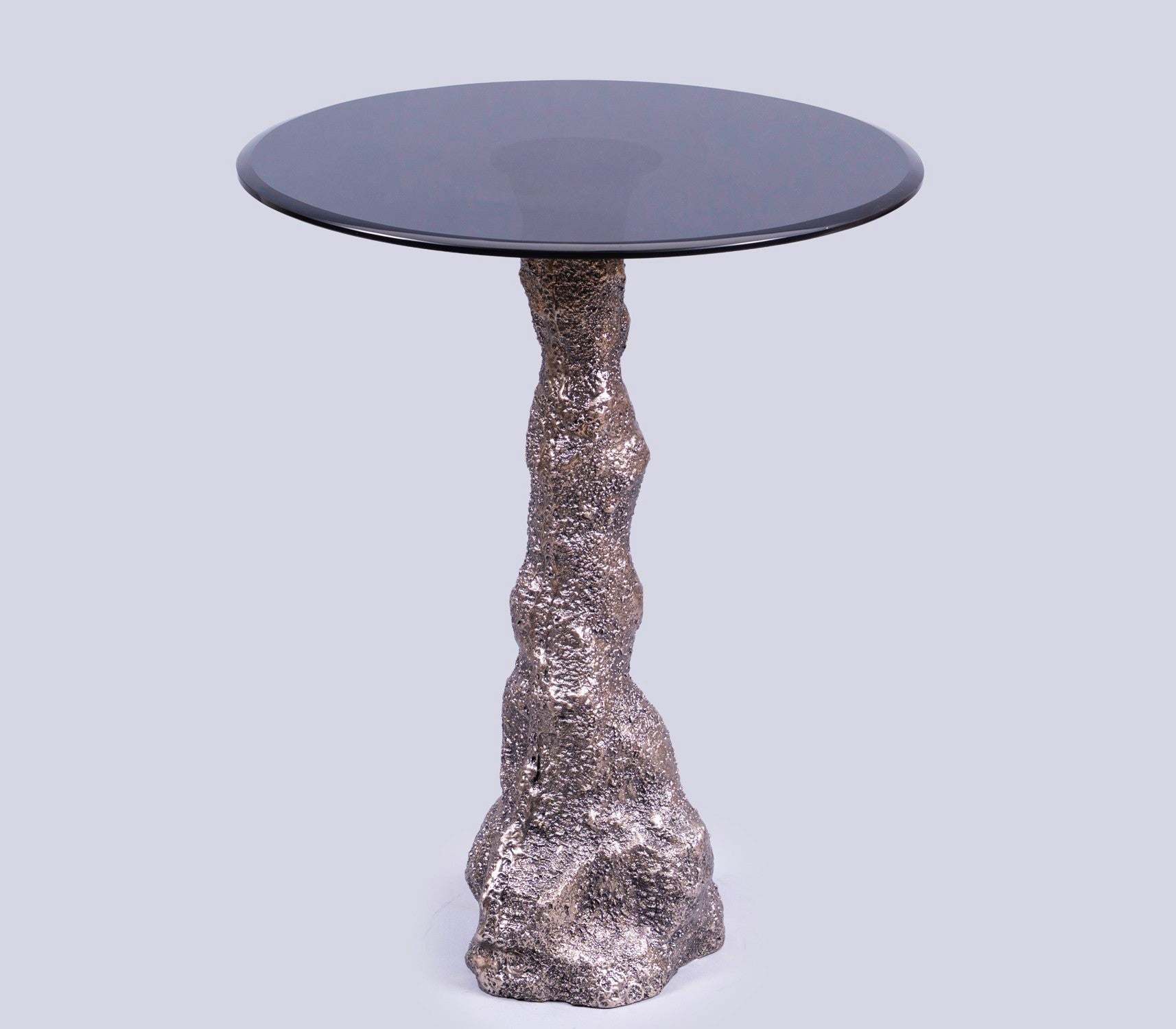 Obsidian Brass End Table