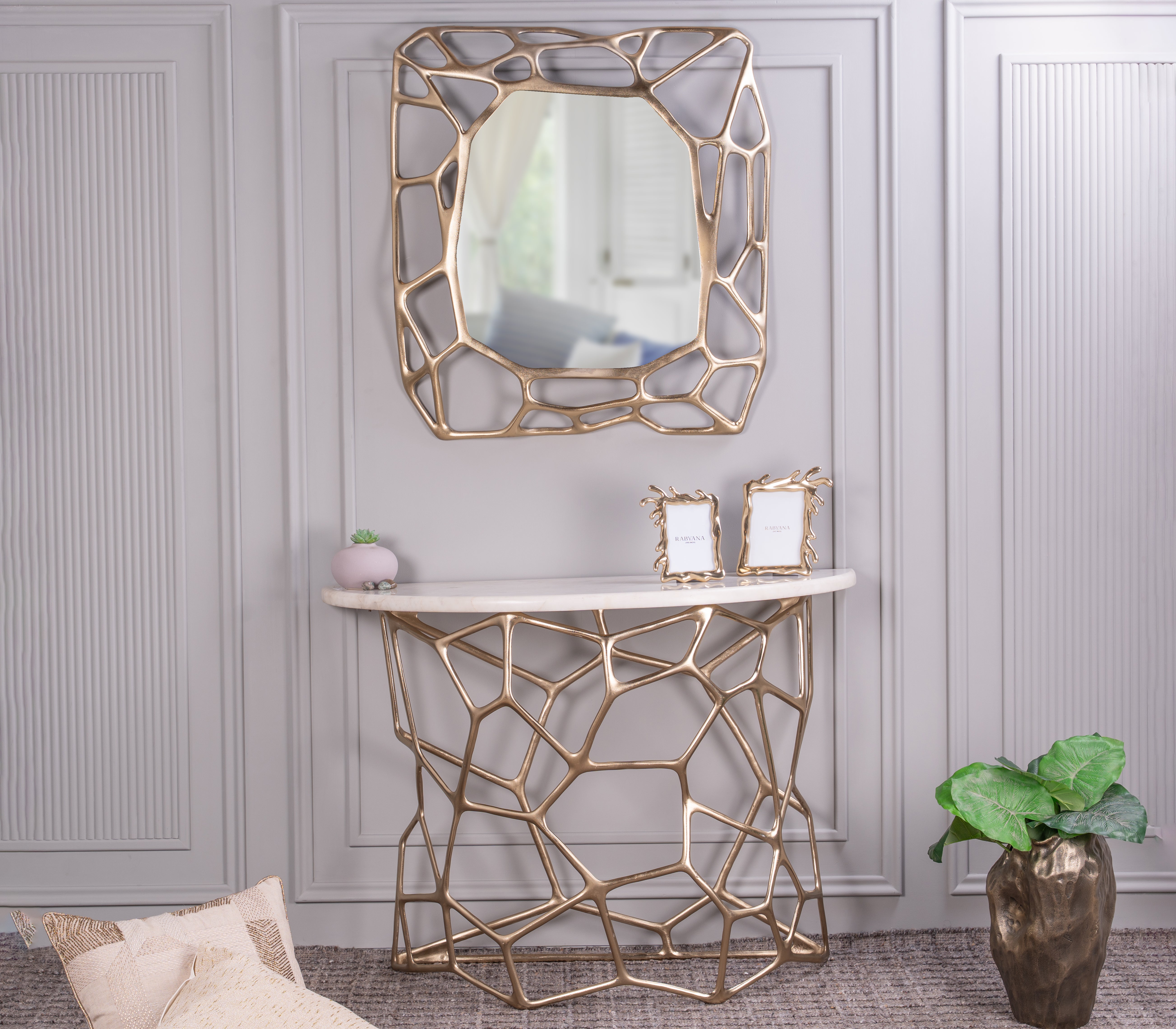 Sacred Geometry Mirror and Console Table Set