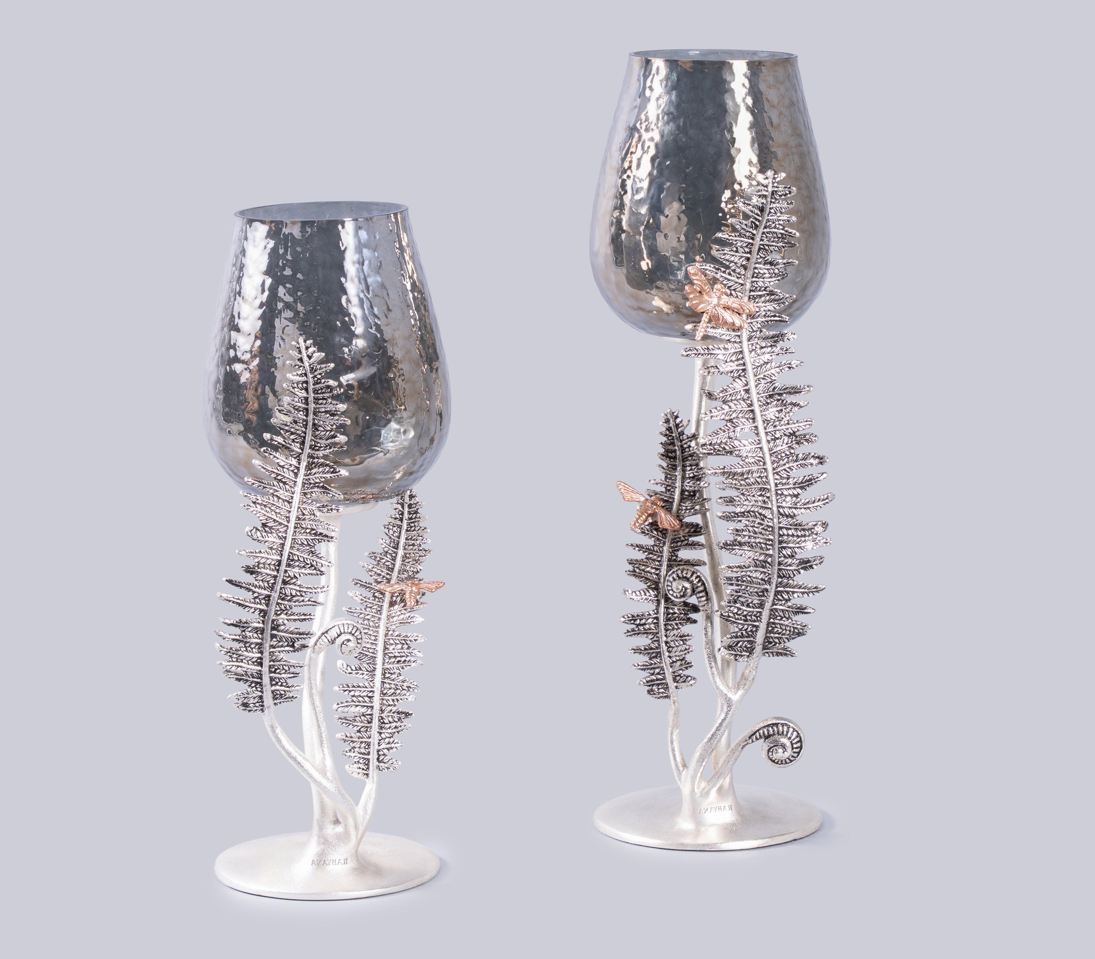 Silver Fern Candle Holder