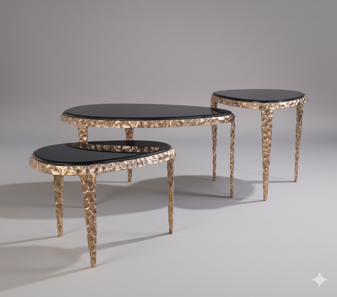 Chiselled Coffee and End Tables Set