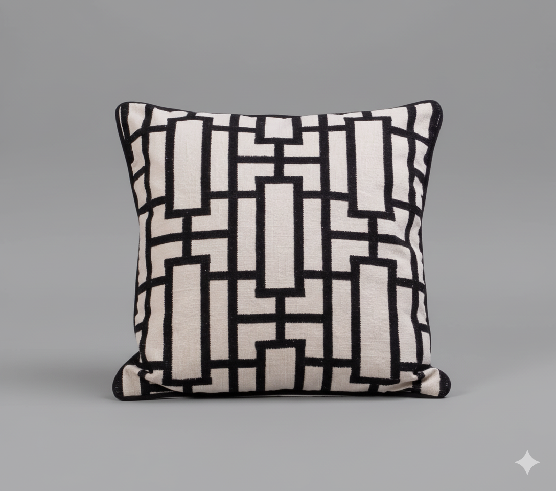 Solid Urban Grid Cushion