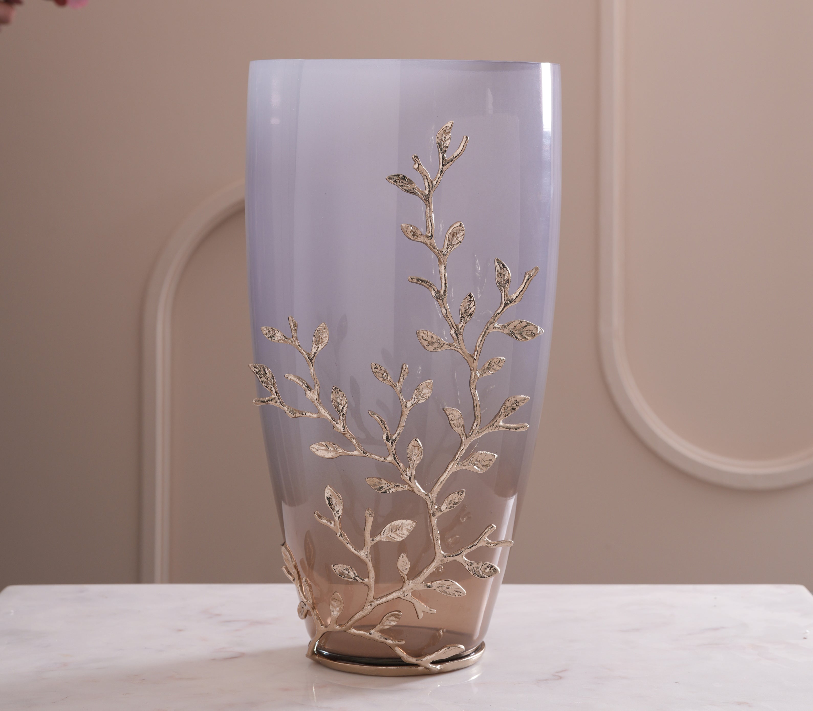 BRASS CORAL VASE