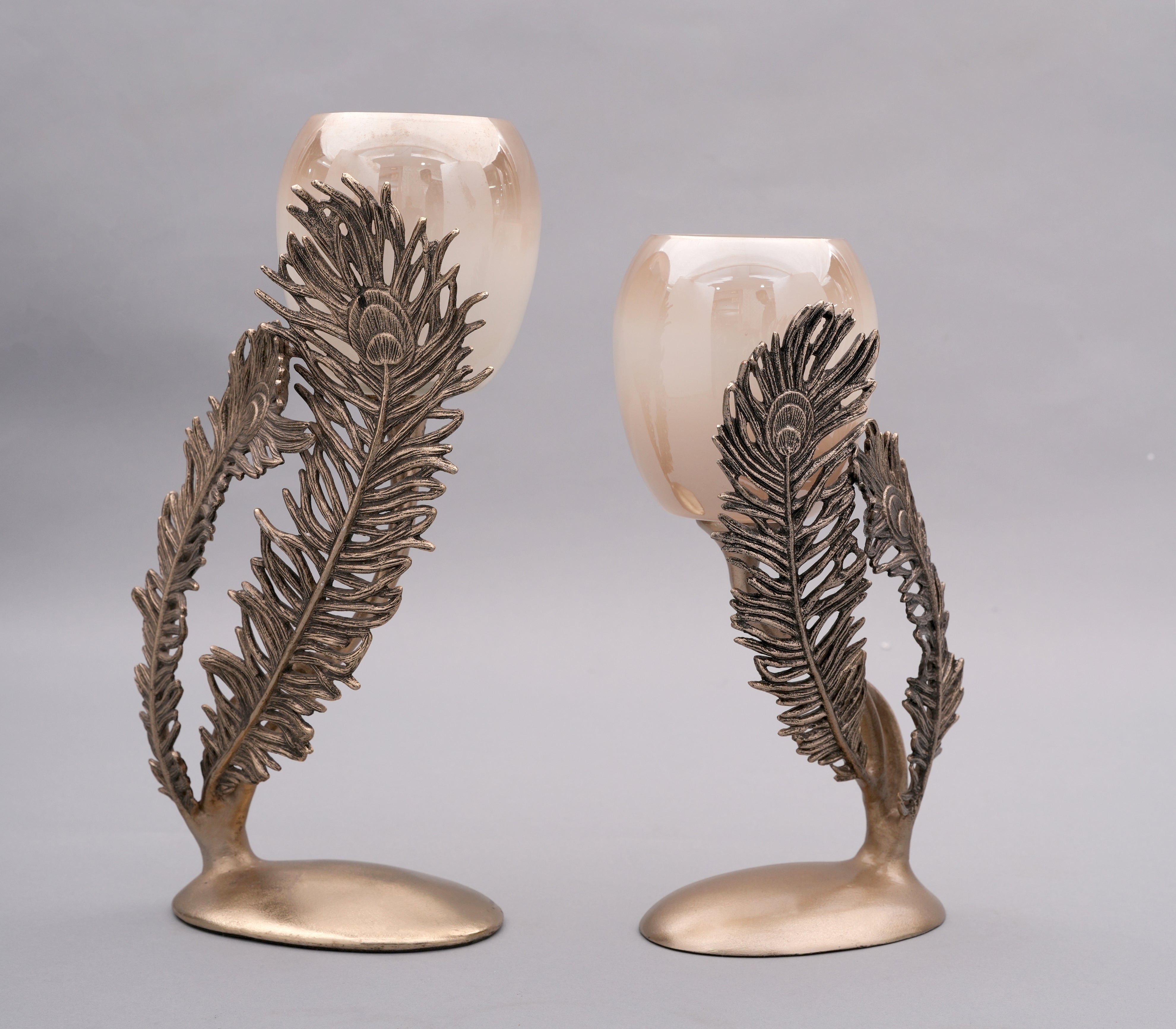 FEATHERED FLAME CANDLE HOLDER