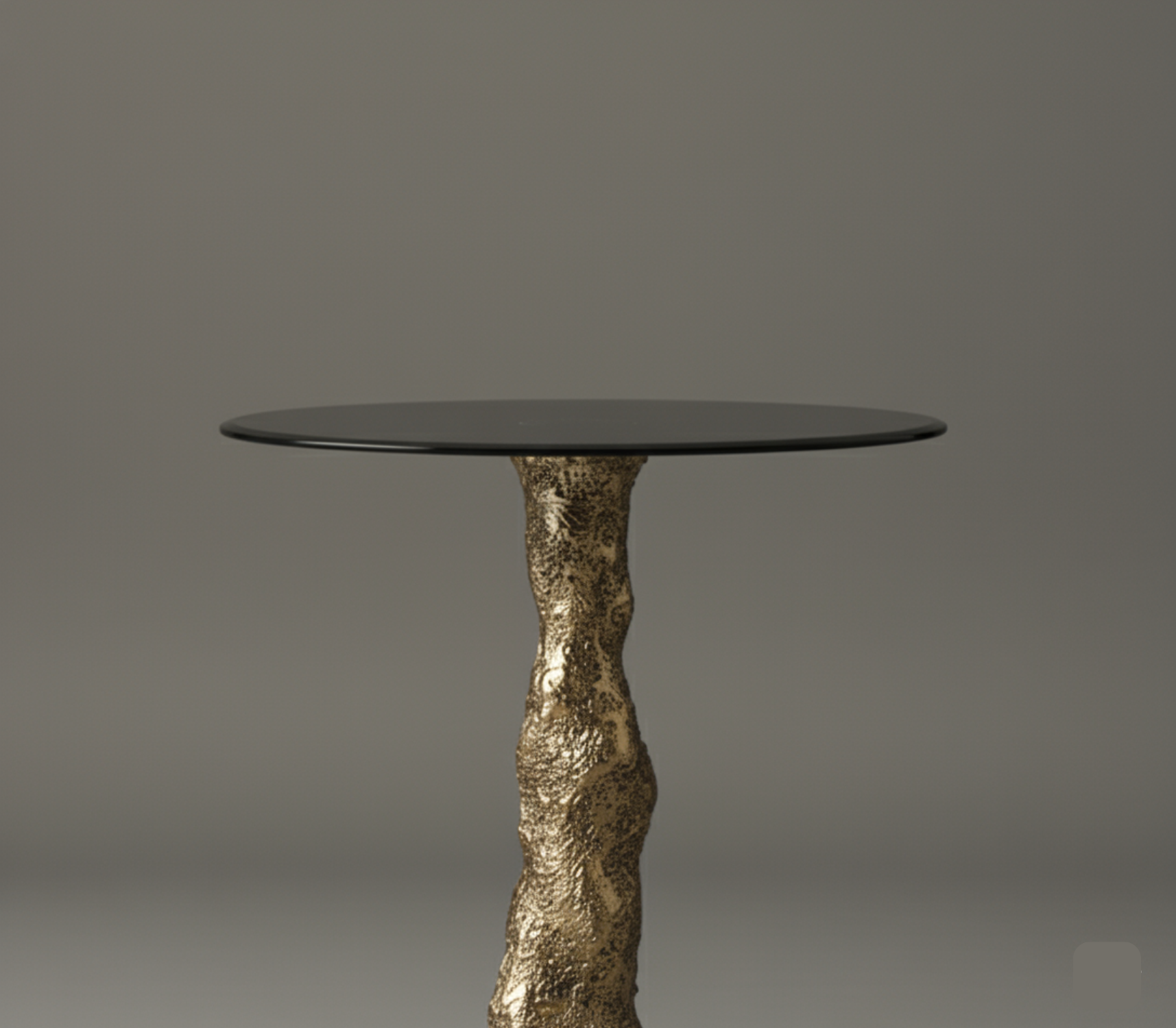 Obsidian Brass Side Table