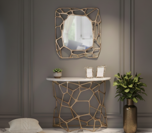 Sacred Geometry Mirror and Console Table Set