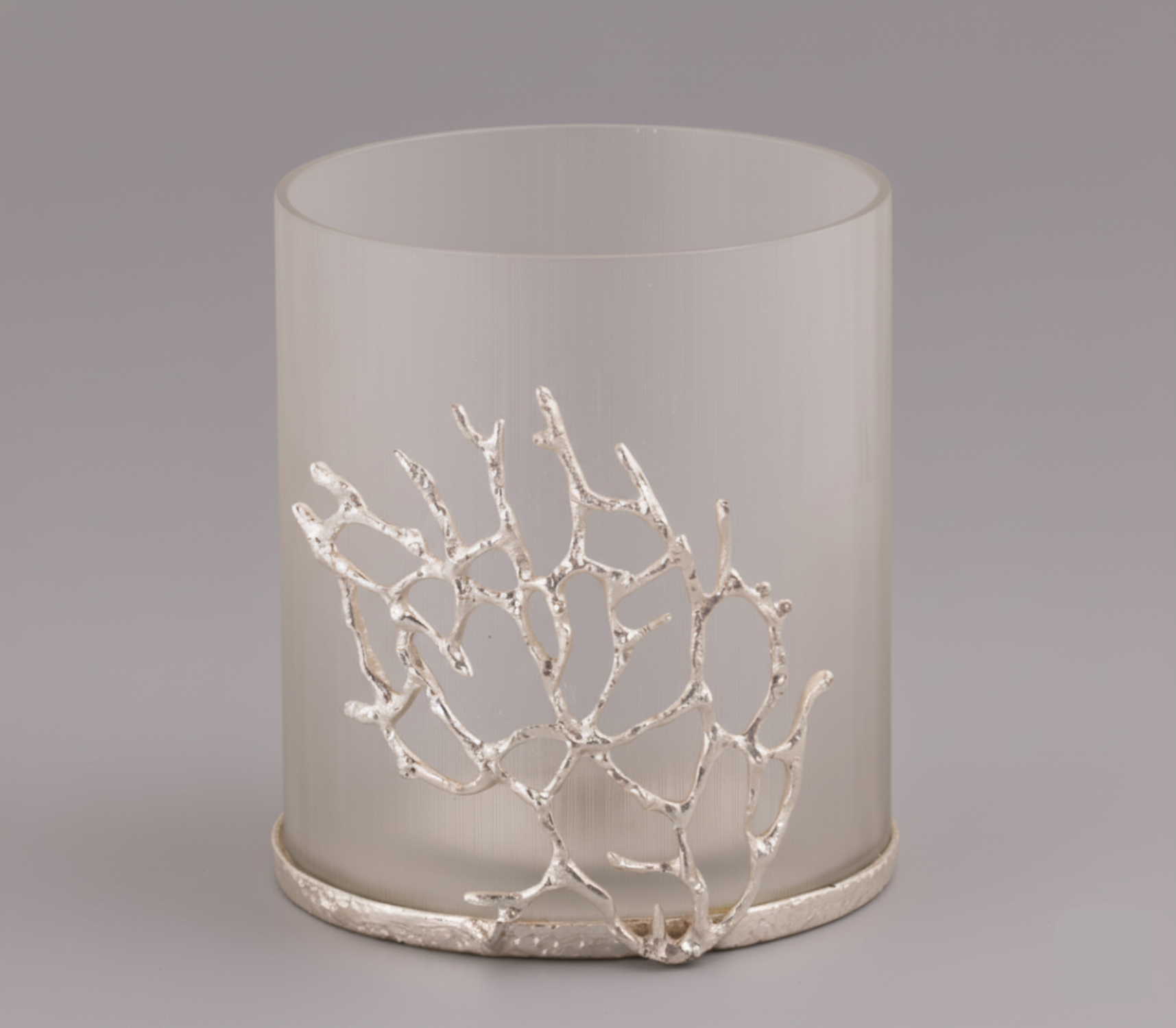 Gold Coral Hurricane Candle Holder