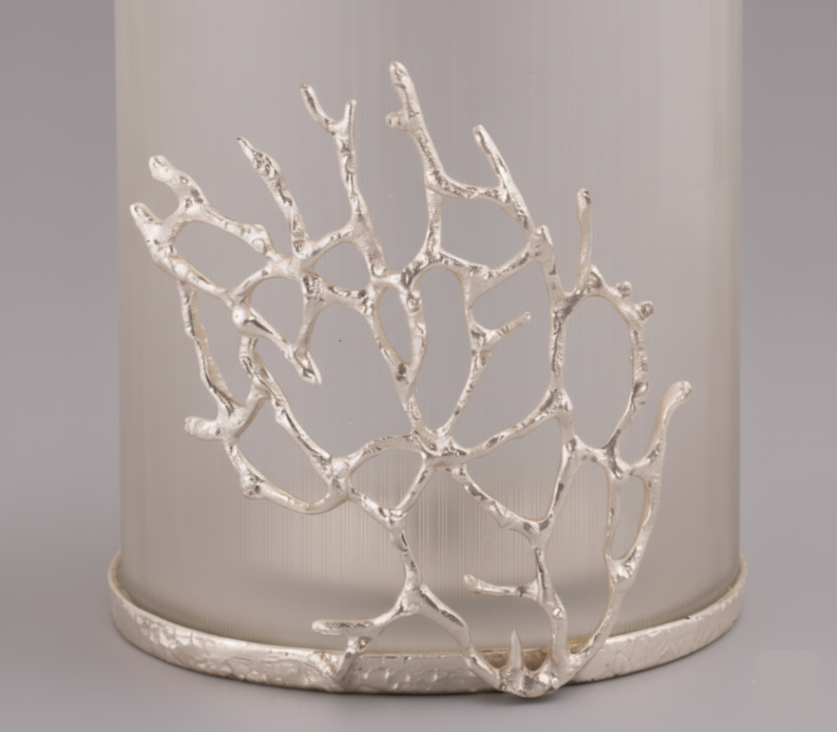 Gold Coral Hurricane Candle Holder