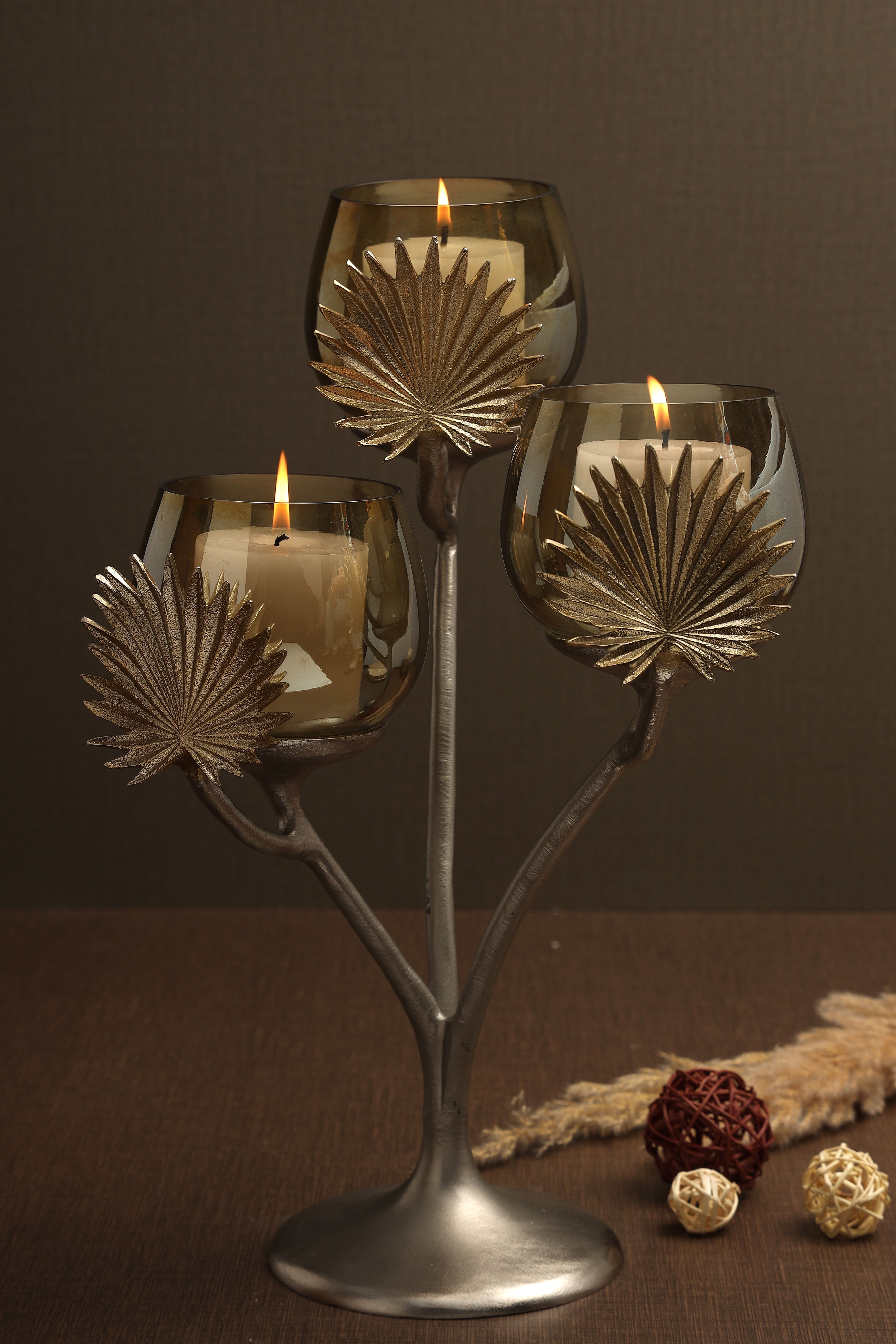 Precious Palm Candle Holder (Multi)