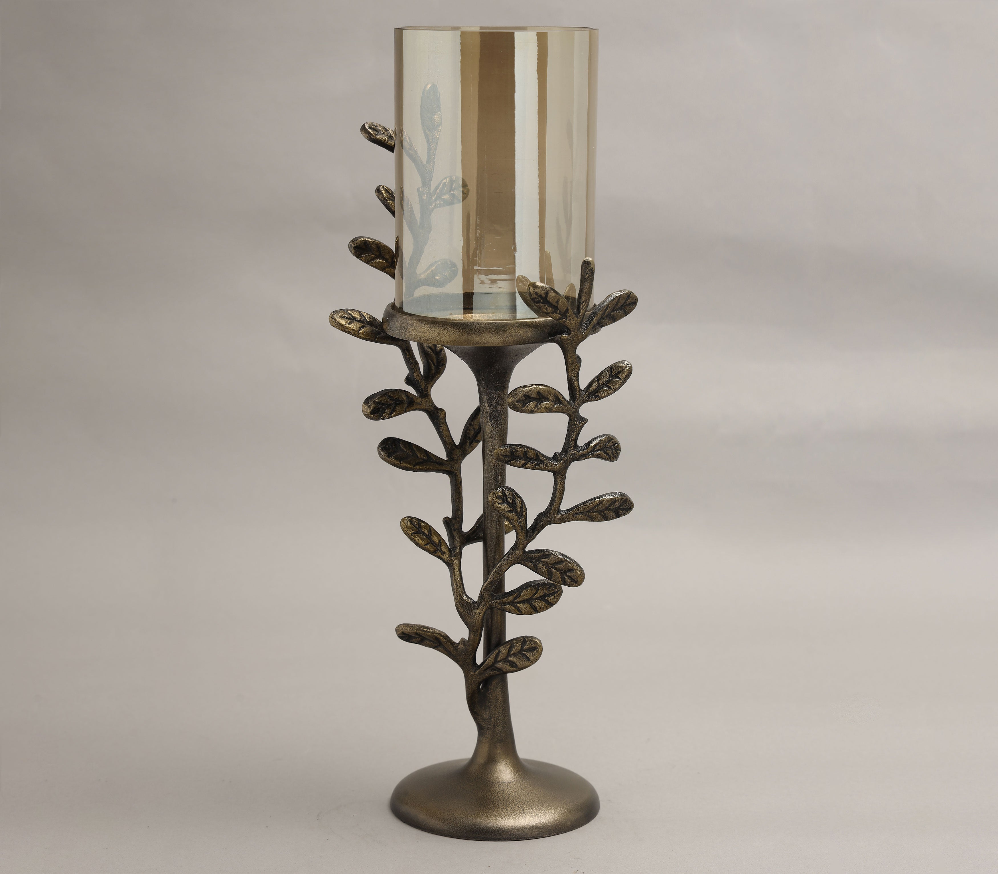 Essence of the Leaf Pillar Candle Holder