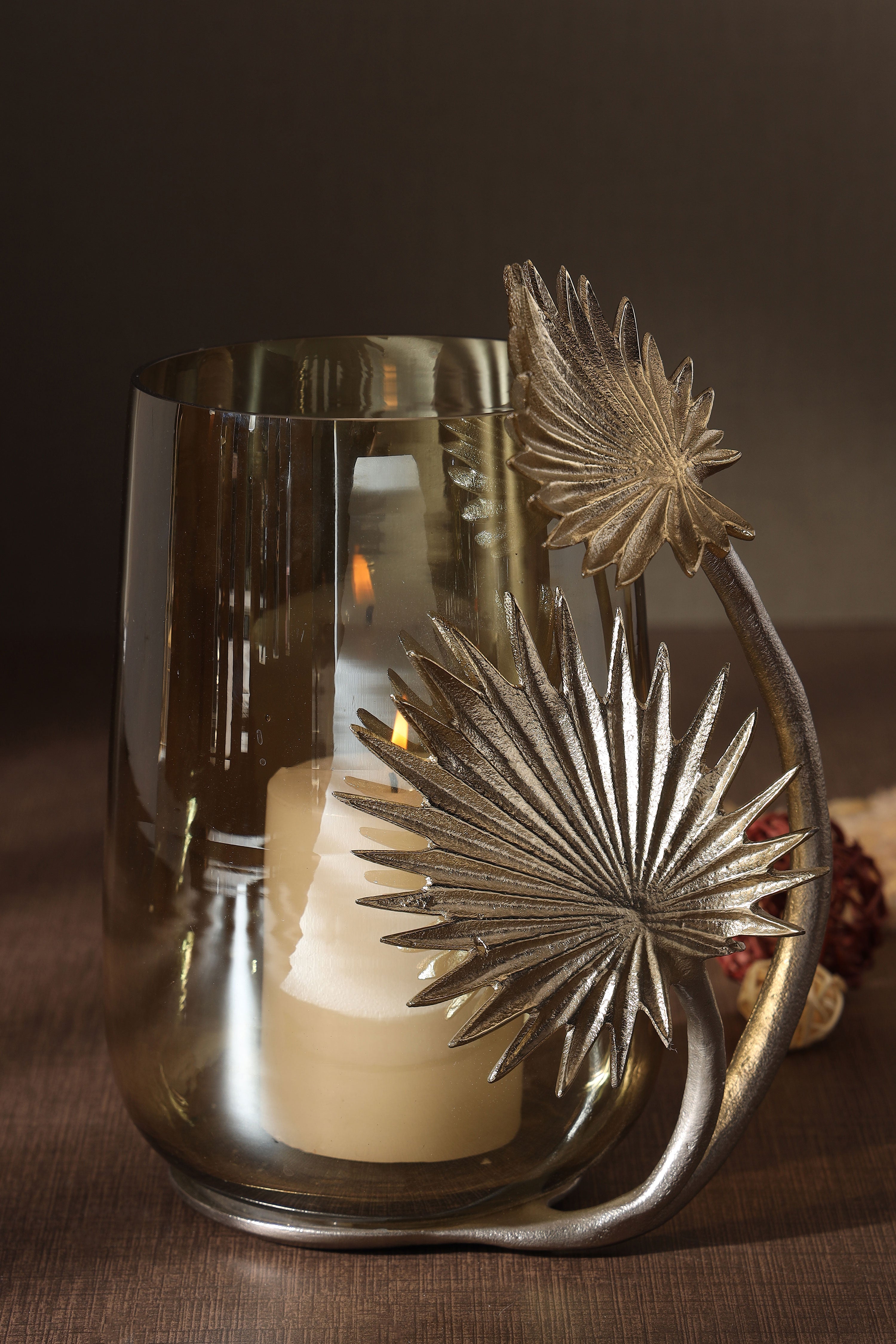 Precious Palm Hurricane Candle Holder