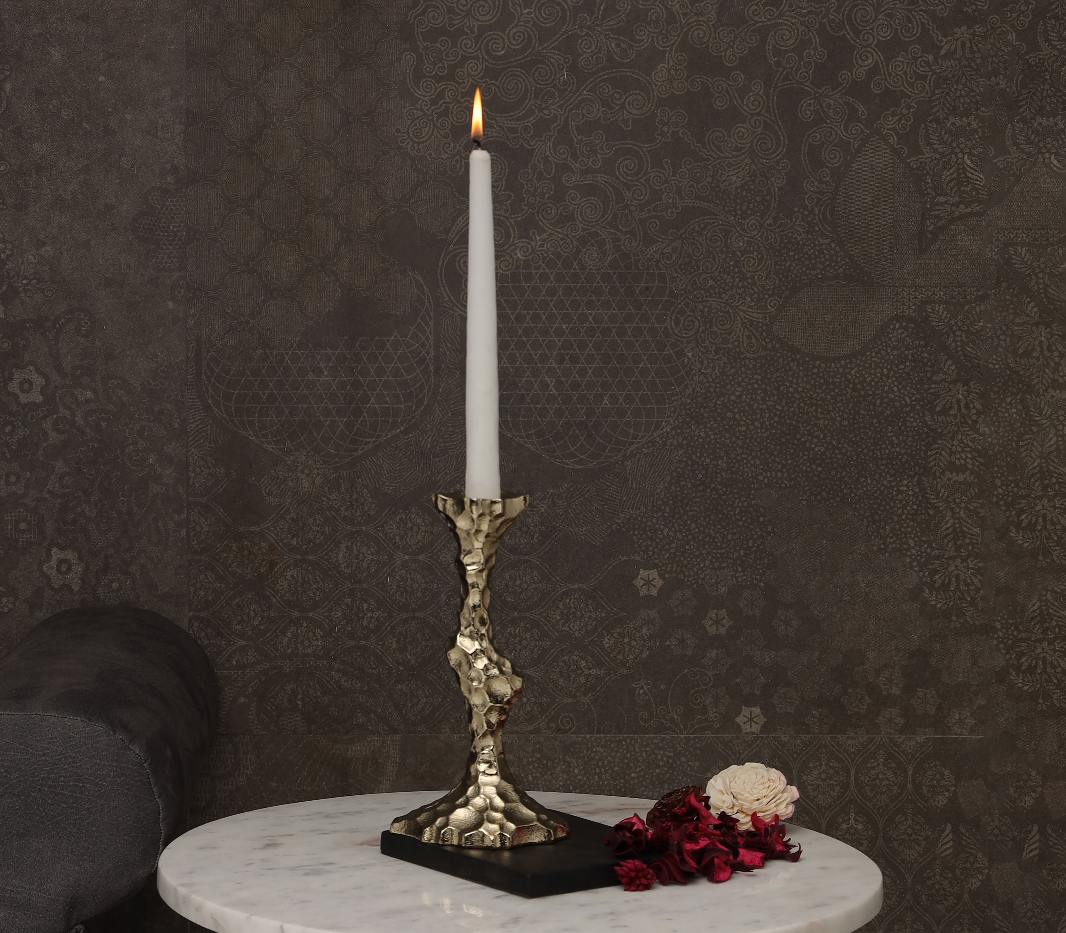 Chiselled Taper Candle Holder